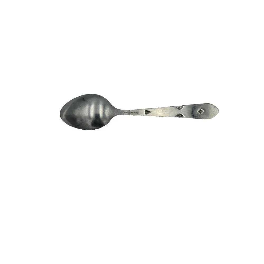 Oneida Stainless Japan‎ Tablespoon – Atomic Starburst Chevron Pattern Retro MCM